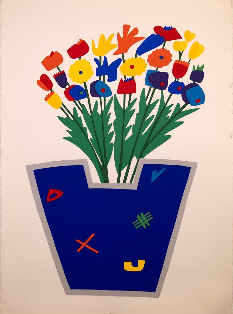 Daniel Gelakoska Mae’s Vase Contemporary Serigraph with Embossed Artist Seal