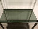 Baughman Style Brushed Steel & Smoked Glass Etagere Shelving Unit