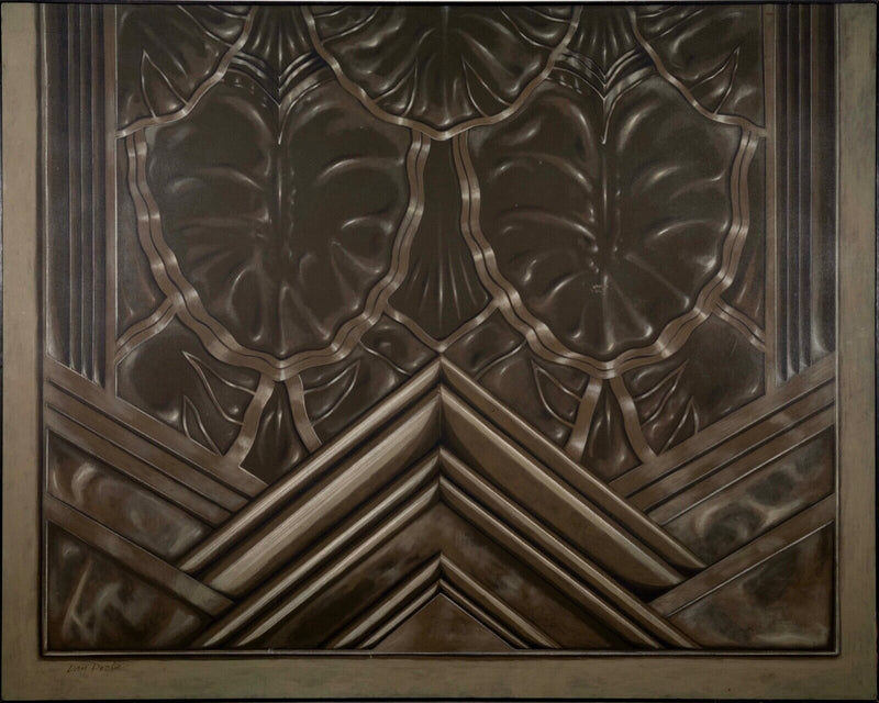 Dan Poole Deco Panel Signed 1984 Acrylic Contemporary Painting on Canvas Framed