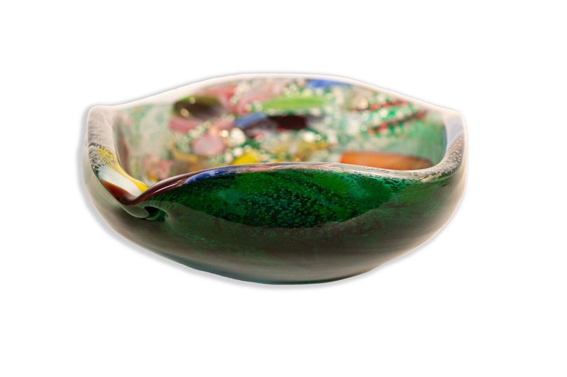 Dino Martens Tutti Frutti Modern Murano Glass Candy Dish with Green Base