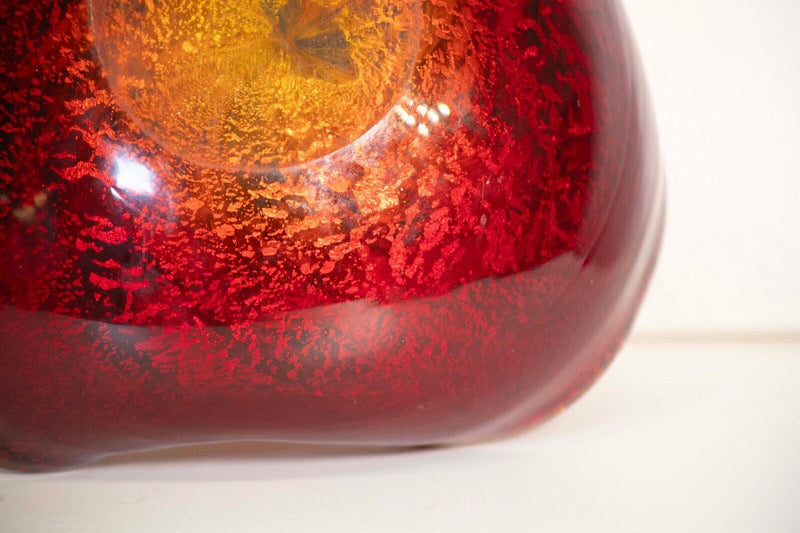 Dino Martens Tutti Frutti Multicolored Modern Murano Glass Candy Dish Red Base