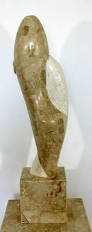 Contemporary Modern Composite Faux Marble Table Sculpture Austin Prod Era 1980s