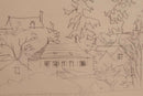 Jean Dufy Signed Untitled Neighborhood Drawing Graphite on Paper