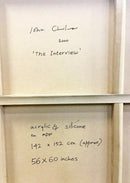 Contemporary Acrylic Satire Painting Interview John Chilver Signed Dated 2000