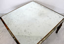 Antique Art Deco Carved Wood and Mirrored Glass Coffee Occasional Table