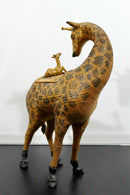 Vintage Woven Chinese Giraffe Asian Style Basket Sculpture
