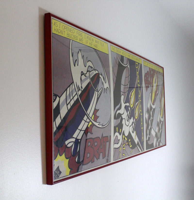 Roy Lichtenstein Triptych As I Opened Fire Vintage Pop Art Poster Framed