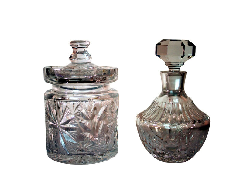 Waterford Crystal Vessels Set of 2 Antique Decorative Stamped