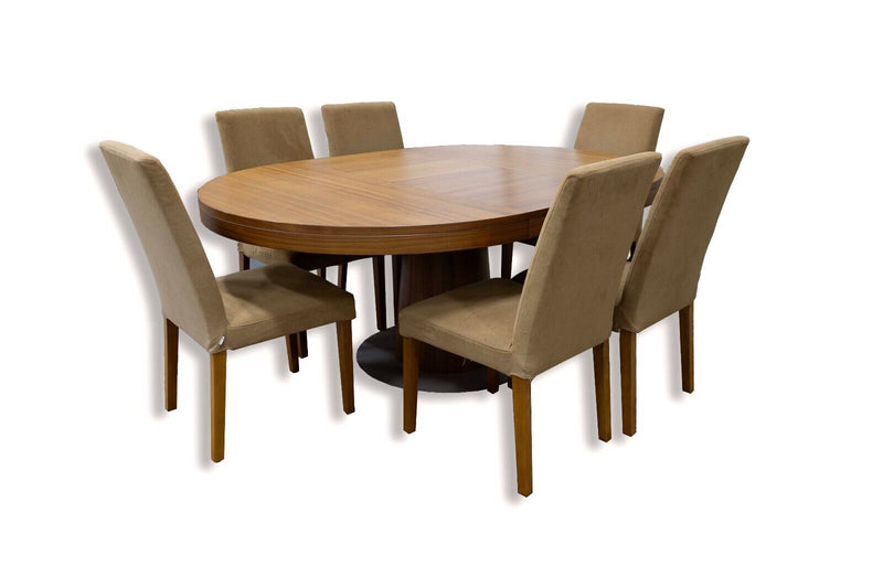 Contemporary Modern Boconcepts Granada Model Expandable Dining Table 6 Chairs