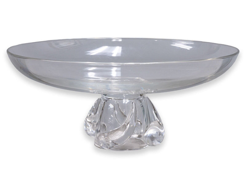 Steuben 1960 Hand Blown Teardrop Base Centerpiece Crystal Bowl Contemporary Mod