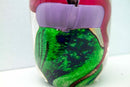 Berry Davis Signed Contemporary Pink Purple Green Swirl Design Studio Art Glass