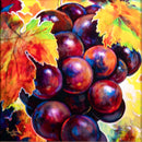 Simon Bull Grapes Giclee Signed Unique Acrylic Painting on Verso Framed 11/195