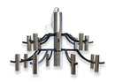 Contemporary ModerBlack and Chrome Candelabra Chandelier Ceiling Light Fixture