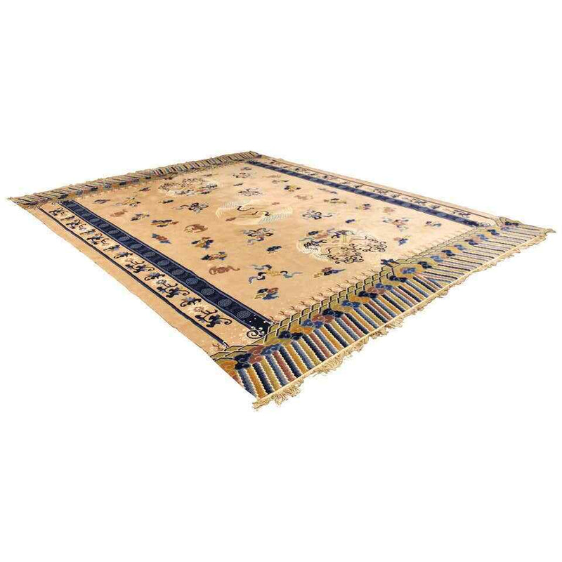 Contemporary Traditional Modernist Massive Silk Rectangular Area Rug Carpet Blue