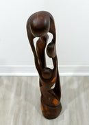 Mid Century Modern Abstract Figurative Wood Carving Floor Sculpture