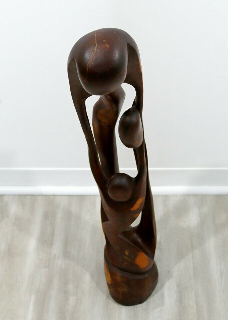 Abstract art wood carving table shelf sculpture