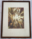 Mid Century Modern Framed Oil on Paper Painting Abstract Signed Tammy Egbal 60s