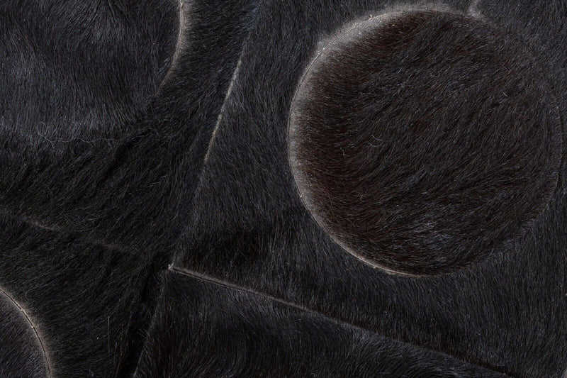 Contemporary Modern Kyle Bunting Hand Made Italian Black Geometric Fur Rug
