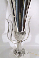 Mid Century Pair of Tommi Parzinger  Lightolier Silver Plated Torchiere Lamps