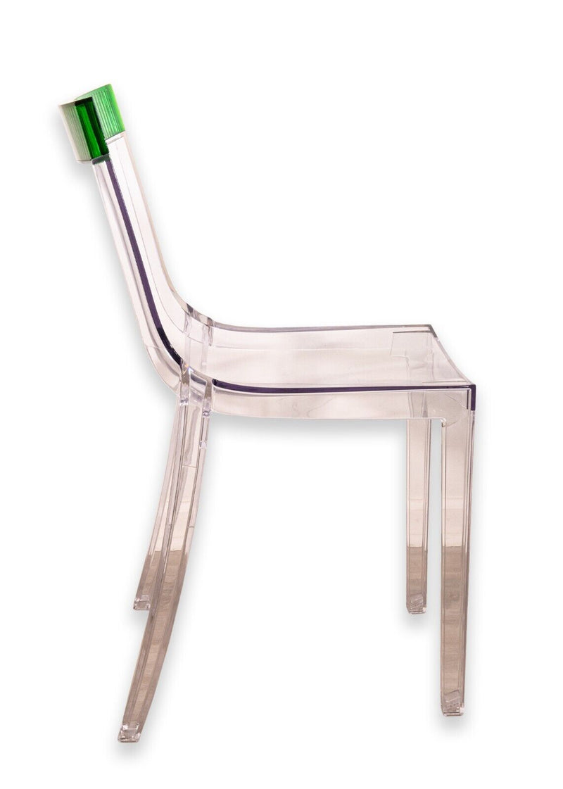 Kartell Hi Cut by Philippe Starck Contemporary Clear and Green Accent Chair