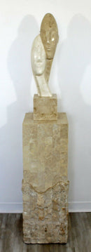 Contemporary Modern Composite Faux Marble Table Sculpture Austin Prod Era 1980s