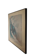 Wang Hui Peach Blossom Fishing Boat Qing Dynasty Chinese Vintage Poster Framed