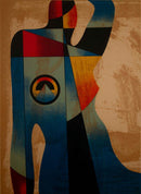 Neal Doty Abstract Surrealist Triptych Signed Serigraph on Paper 93/99 Framed