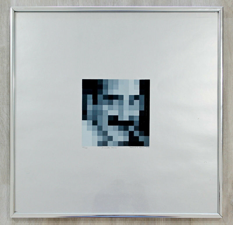 Modern Framed Robert Hover Groucho Marx Pixel Art Serio Lithograph Signed 1973