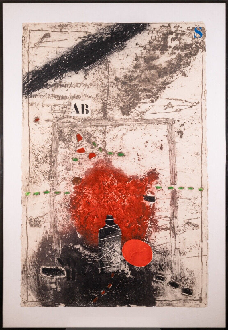 James Coignard Signed Carborundum Etching on Paper from Otage et Rouge Series