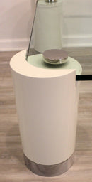 Postmodern Chrome Glass and Lacquered Legs Karl Springer Coffee Table