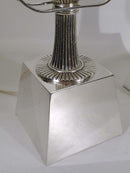 Mid Century Pair of Tommi Parzinger  Lightolier Silver Plated Torchiere Lamps