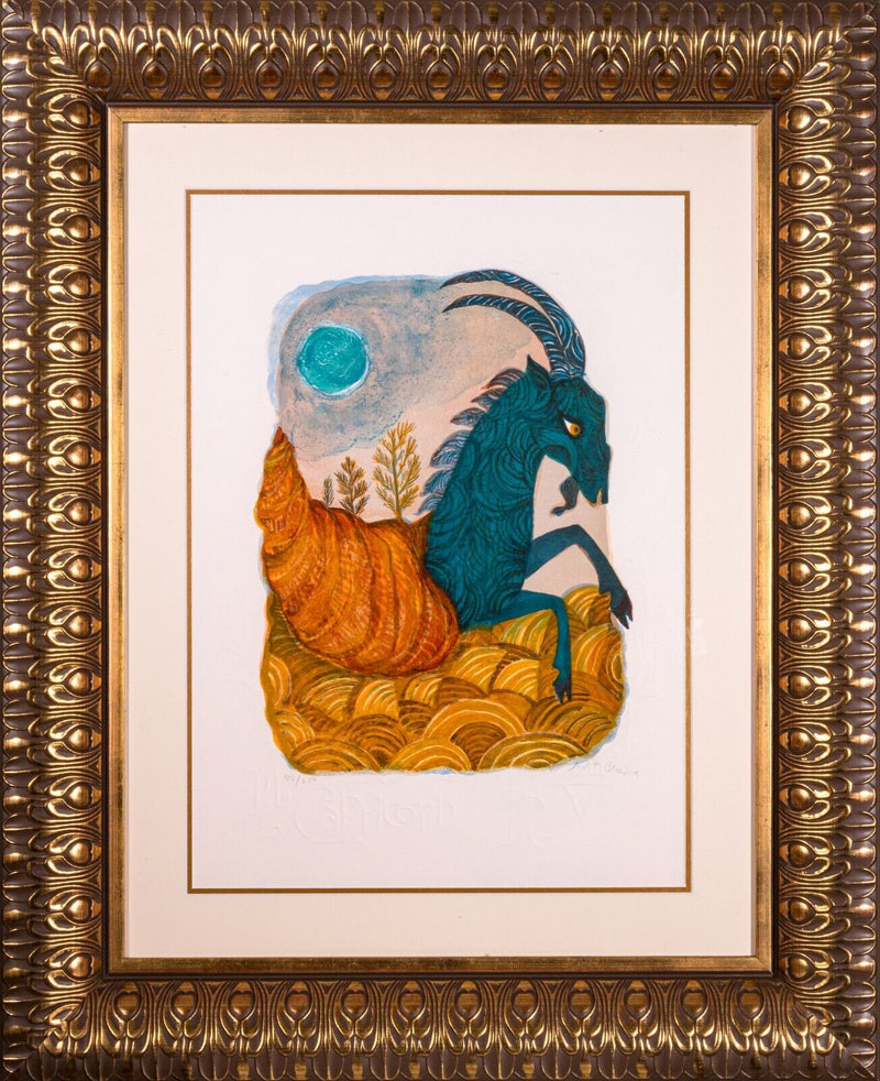 Judith Bledsoe "Capricorn" Hand Signed and Numbered Framed Lithograph