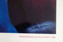 Contemporary Modern Framed Lithograph Signed Nora Patrich Veiled Woman 1980s