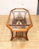 Arts & Crafts Style Custom Made Wood and Glass Boat Table