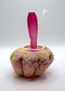 Bernie D’Onofrio Set of 3 Contemporary Hand-Blown Sculpted Etched Glass Bottle