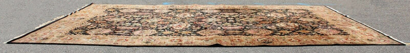 Vintage Aubusson Style Floral Hand Made Wool  Rectangle Area Rug Carpet