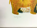 Mid Century Modern Unframed Sloth of Bears Judith Bledsoe Signed Litho
