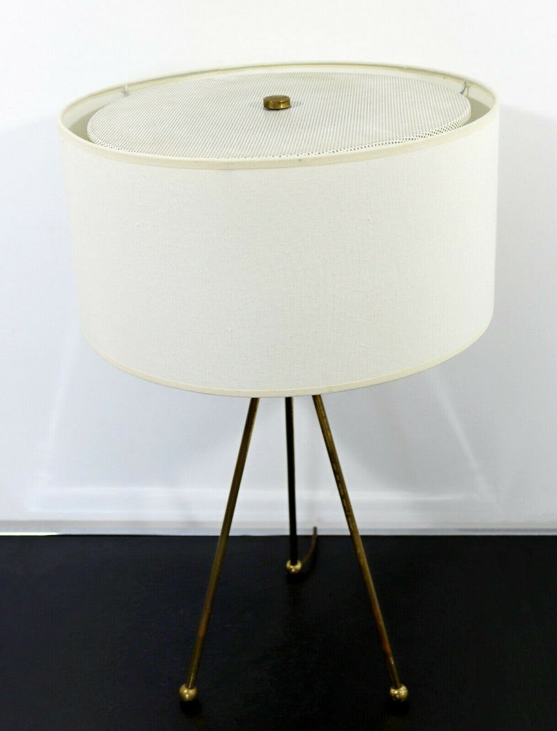 Mid Century Modern 3 Legged Metal Table Lamp 1960s