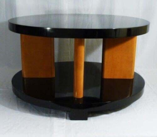 Art Deco Brown Saltman Lacquer Coffee Side End Table