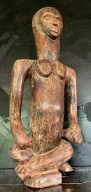 Vintage Primitive African Baule Wood Carved Figure Table Sculpture Man