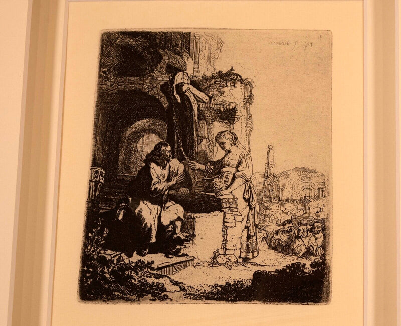 Rembrandt Van Rijn Christ and the Woman 1634 Etching Millenium Edition Framed