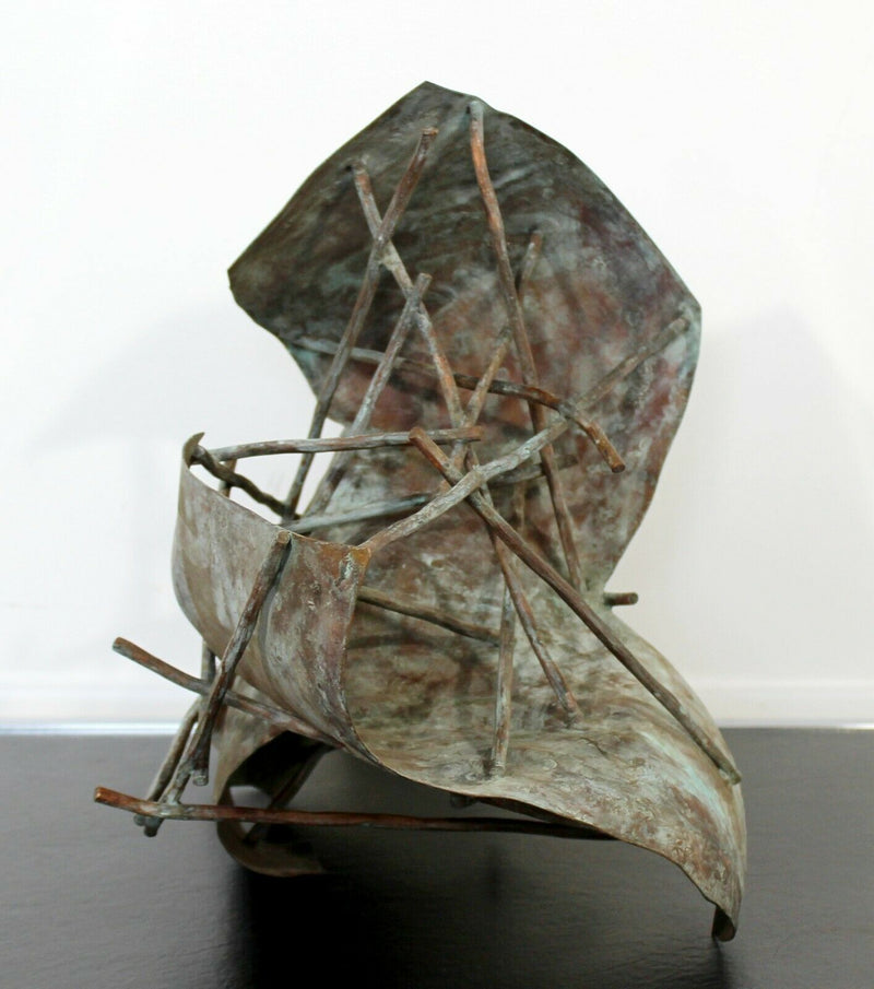 Contemporary Copper Metal Abstract Assemblage Table Sculpture Robert Hansen 2020
