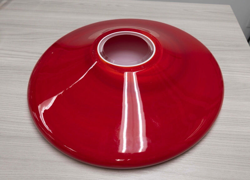 Red Round Glass Dish Bowl Contemporary Modern