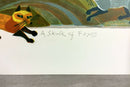 Mid Century Modern Unframed Skulk of Foxes Judith Bledsoe Hand Signed Lithograph