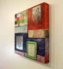 Contemporary Modern Deborah Putnoi Collage & Paint on Wood Painting