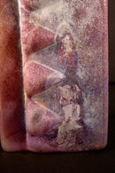 Bernie D’Onofrio Contemporary Hand-Blown Sculpted Purple & Frosted Etched Glass