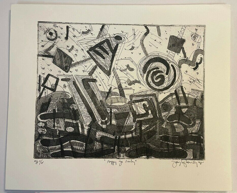Jay Lefkowitz Happy Go Lucky Artist Proof Etching Hand Signed