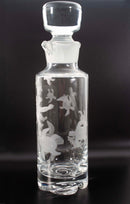 Ronald Pennell Signed Contemporary Etched Turtle Design Studio Clear Decanter