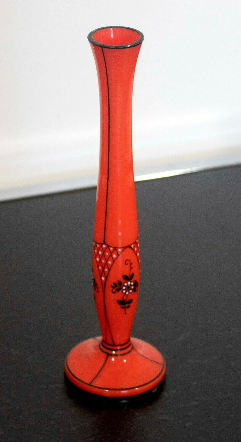 Gallo Slovakia Orange Candlestick with Flower Design