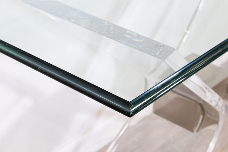Contemporary Modern  Lucite & Glass Console Table 1980's
